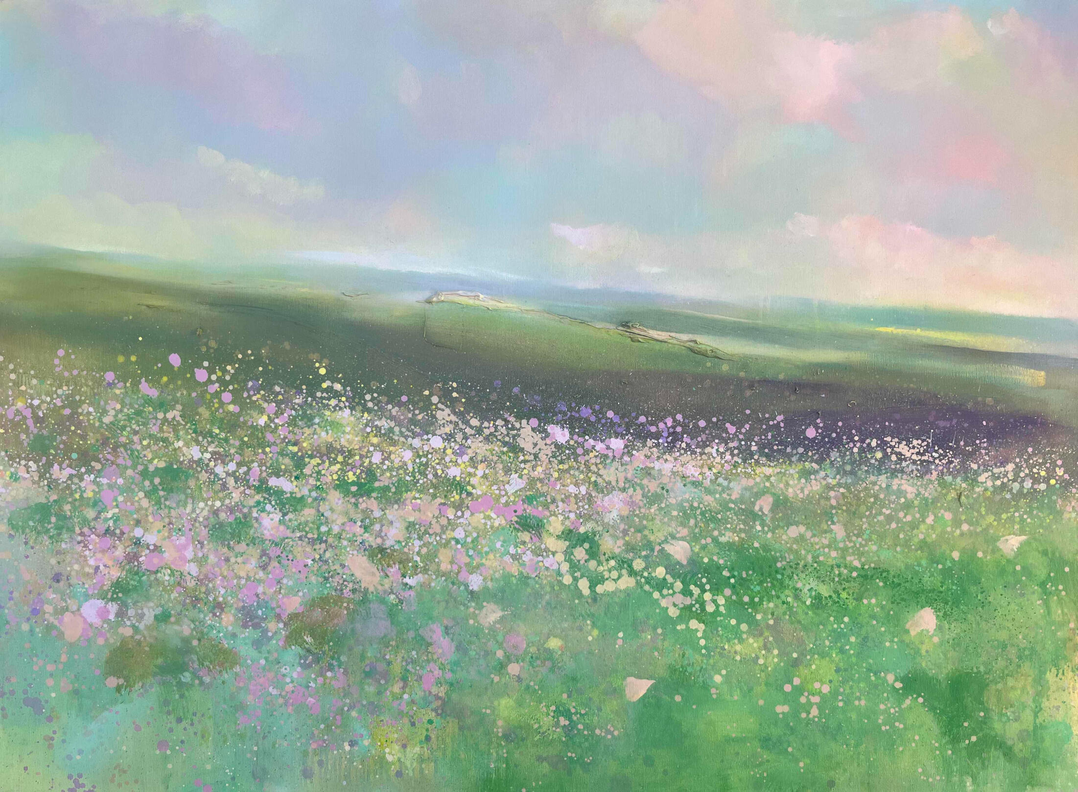 🔴 SOLD FIELD WITH LIGHT – 120x90 cm – $2250 / ₪7,400