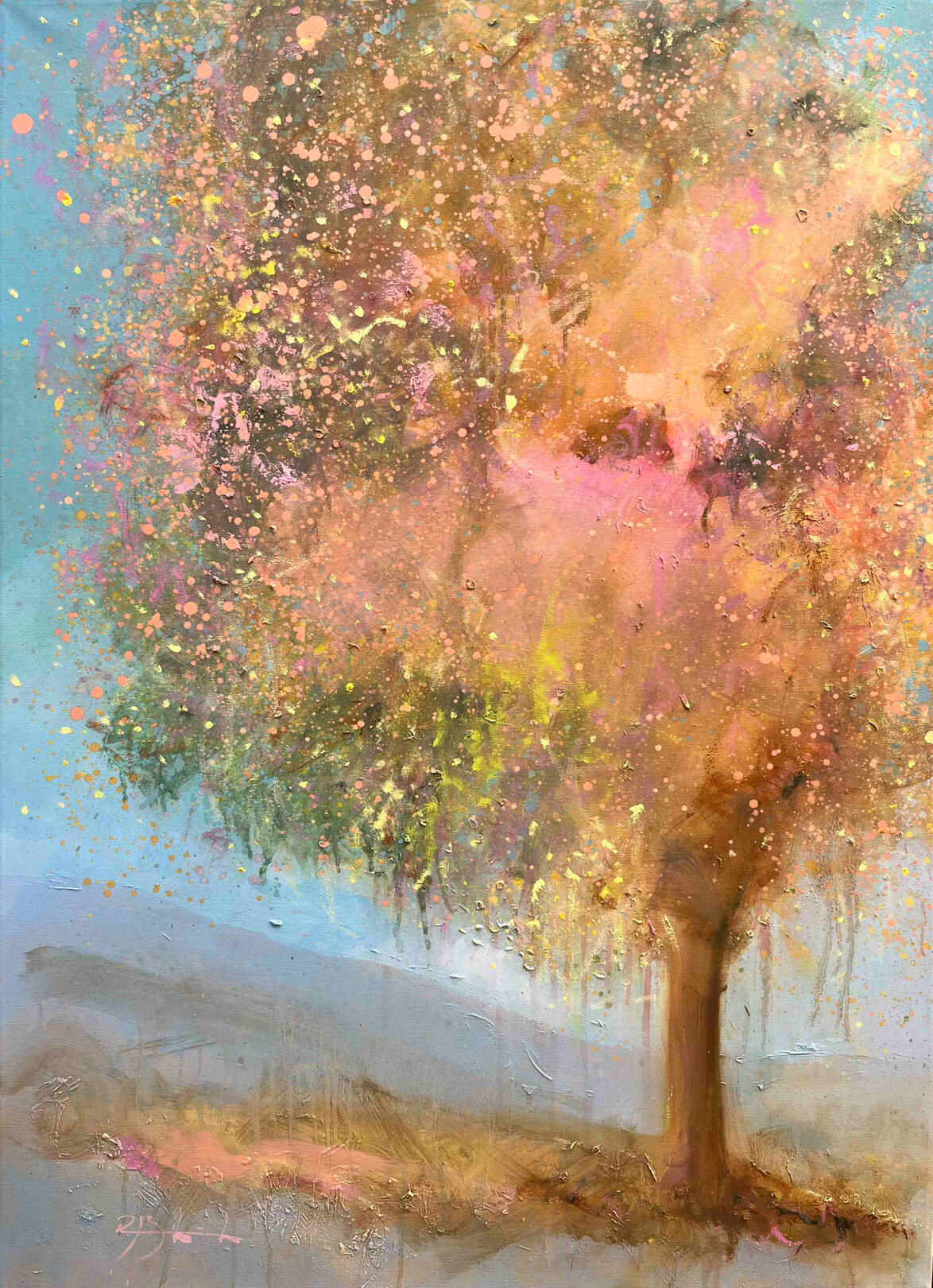 TREE WITH LIGHT 06 – 100x80 cm – $1950 / ₪6,600